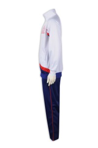 WTV168 Design Winter Sports Suit Gold Velvet Sportswear Macao Baiban Chamber of Commerce Sportswear Manufacturer side view